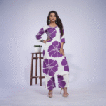 Purple Bloom Kurti and Palazzo Set